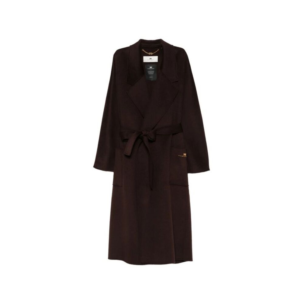 Elisabetta Franchi Brown Coats - Oversized Coats Women